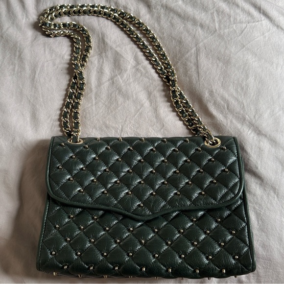 Rebecca Minkoff Handbags - Rebecca Minkoff Quilted Affair Studed Green Chain Shoulder/Crossbody Bag
